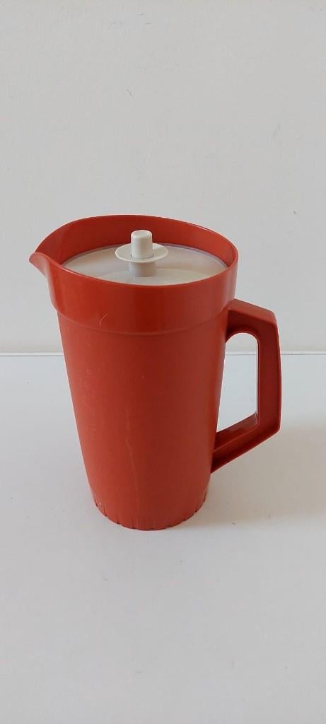 Vintage tupperware jaren 70 oranje sap water kan hoogte 24, Eu, Eu, Beker of Kan, Oranje