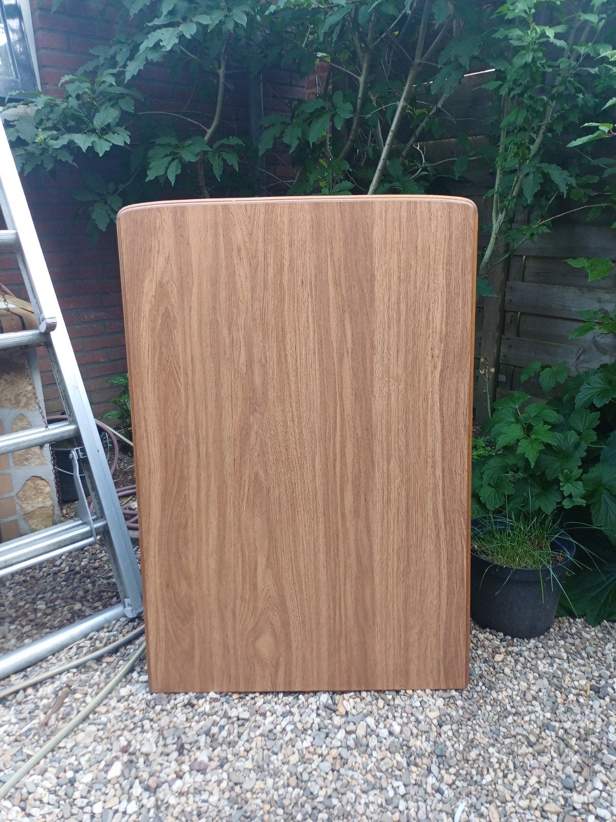 Caravantafel zonder inhaakstrip - Bruin houtnerf, Ophalen