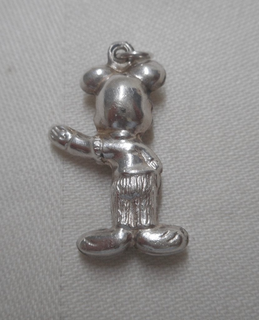 Zilveren vintage bedel Mickey Mouse nr.1679, Overige merken, Verzenden, Zo goed als nieuw, 1 bedel
