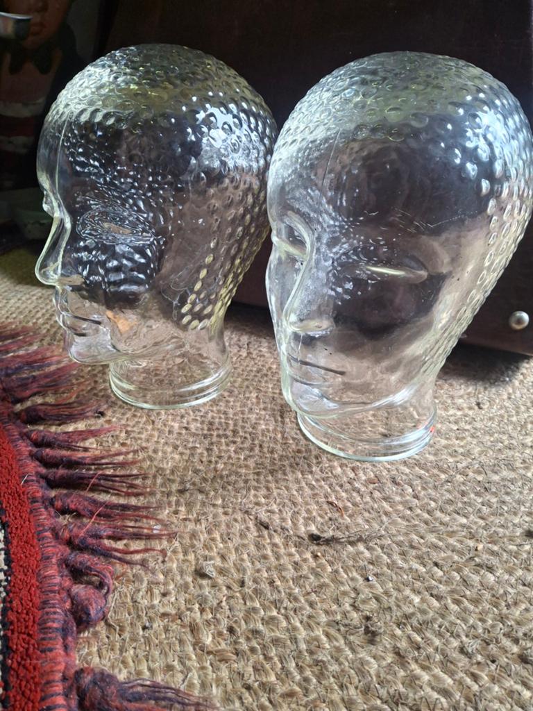 Vintage Glazen Mannequin Hoofden Jaren '70, Ophalen of Verzenden