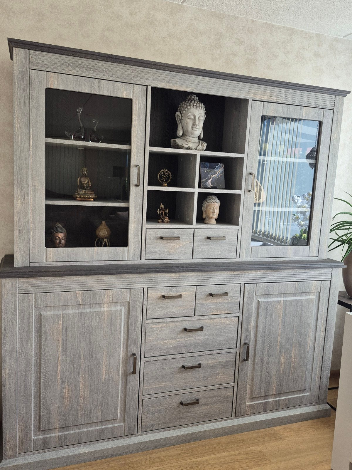 Wandmeubel / Highboard, Ophalen, 200 cm of meer, Met lade(s), Zo goed als nieuw