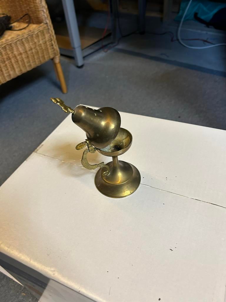 Koperen wierookvat met kruisje, Antiek en Kunst, Antiek | Religie, Ophalen of Verzenden