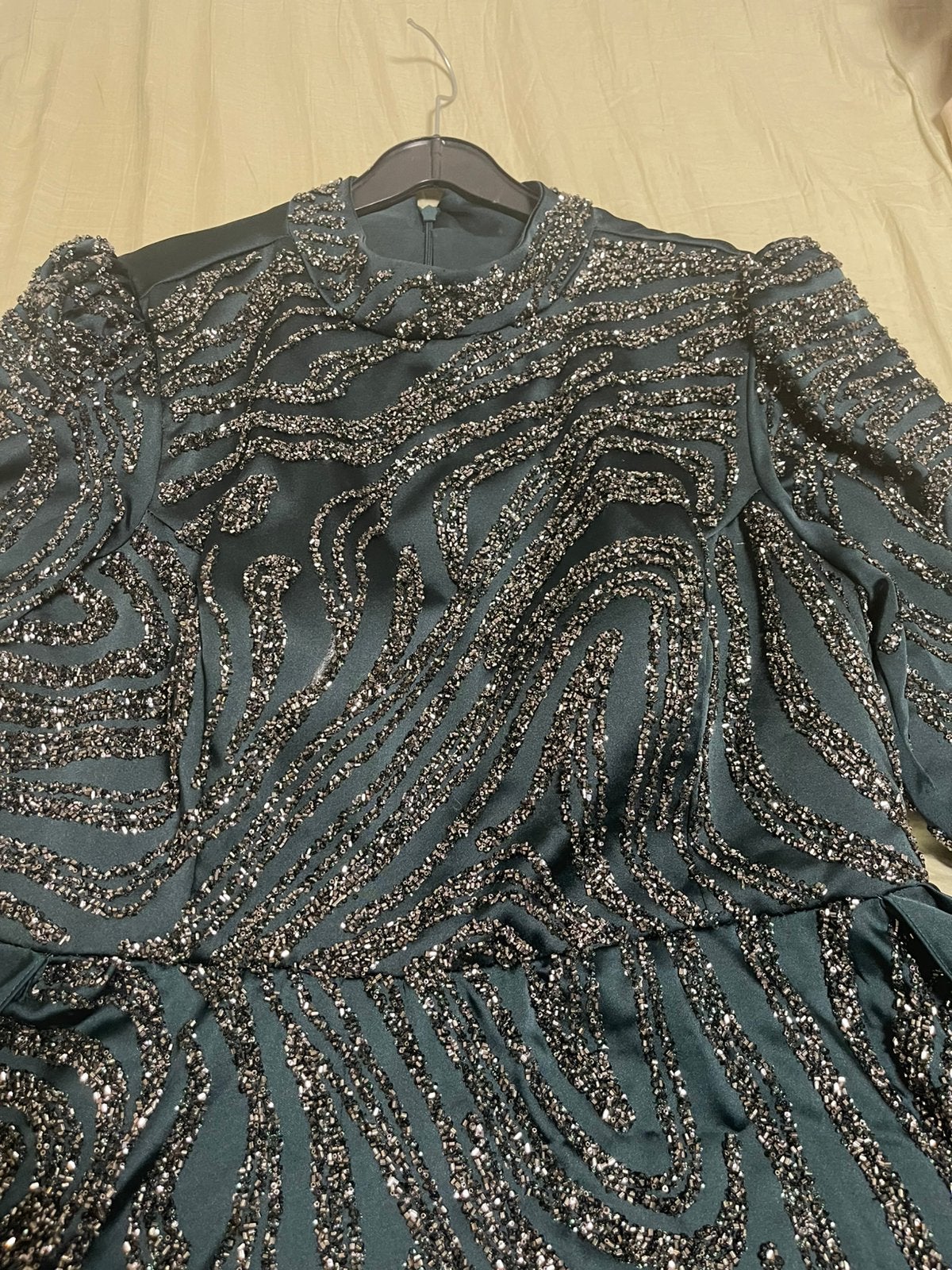 Mooi feestelijk jurk, Kleding | Dames, Ophalen, Maat 46/48 (XL) of groter, Zo goed als nieuw, Onder de knie