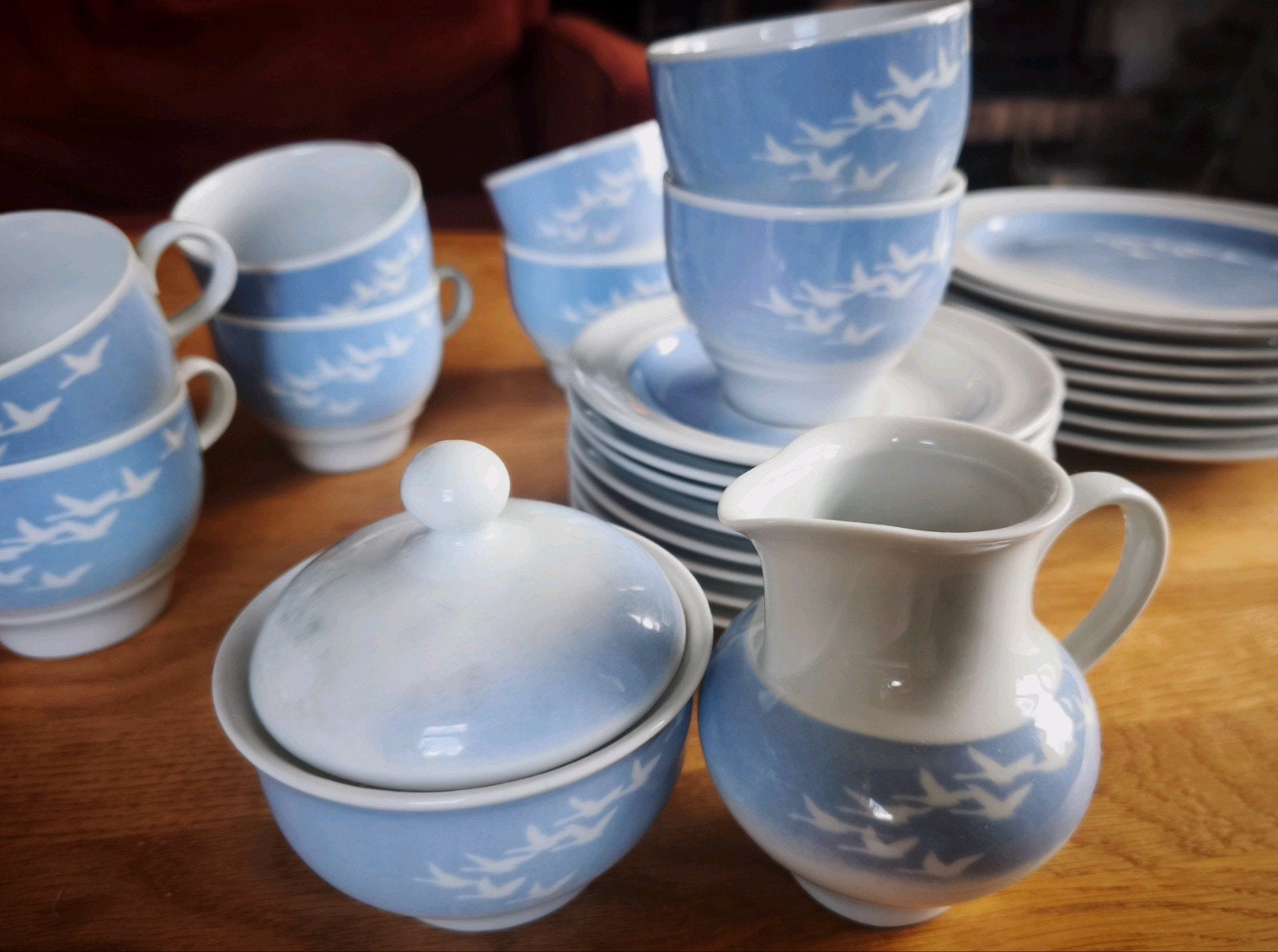Vintage Deens Svanestellet servies Danmarks Nationalfugl, Antiek en Kunst, Ophalen of Verzenden