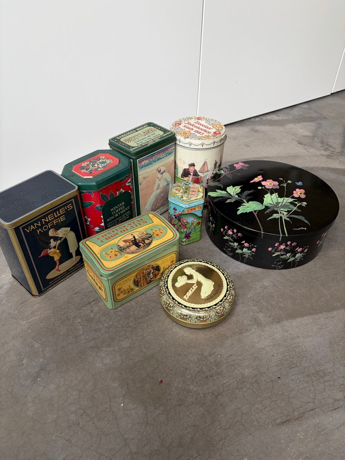 Vintage blikken: Van Nelle, Droste, Pickwick, Verkade, Verzamelen, Blikken, Ophalen of Verzenden, Gebruikt, Overige, Overige merken