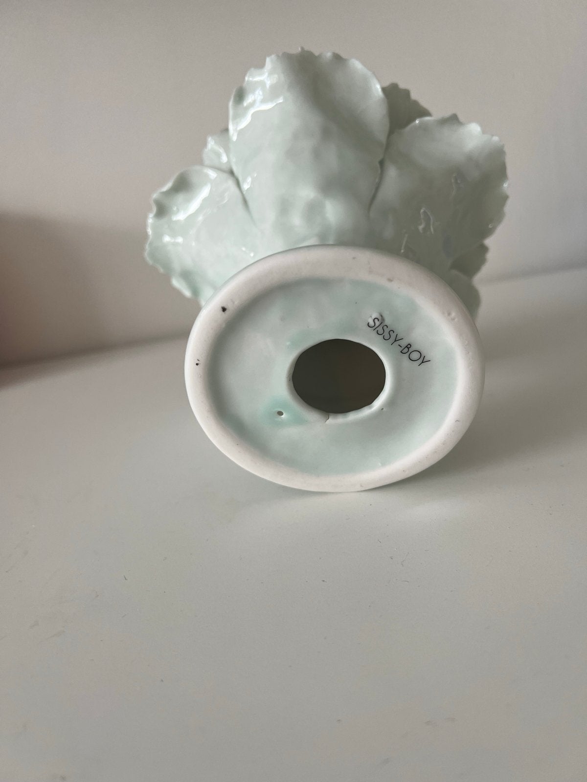 Sissy-Boy kandelaar in de vorm van een bloem, lichtgroen, Ophalen of Verzenden, Zo goed als nieuw, Geschikt voor droogbloemen