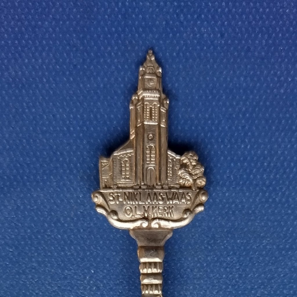 verzilverd lepeltje St. Niklaas Waas, OLV Kerk, Belgie, Ophalen of Verzenden