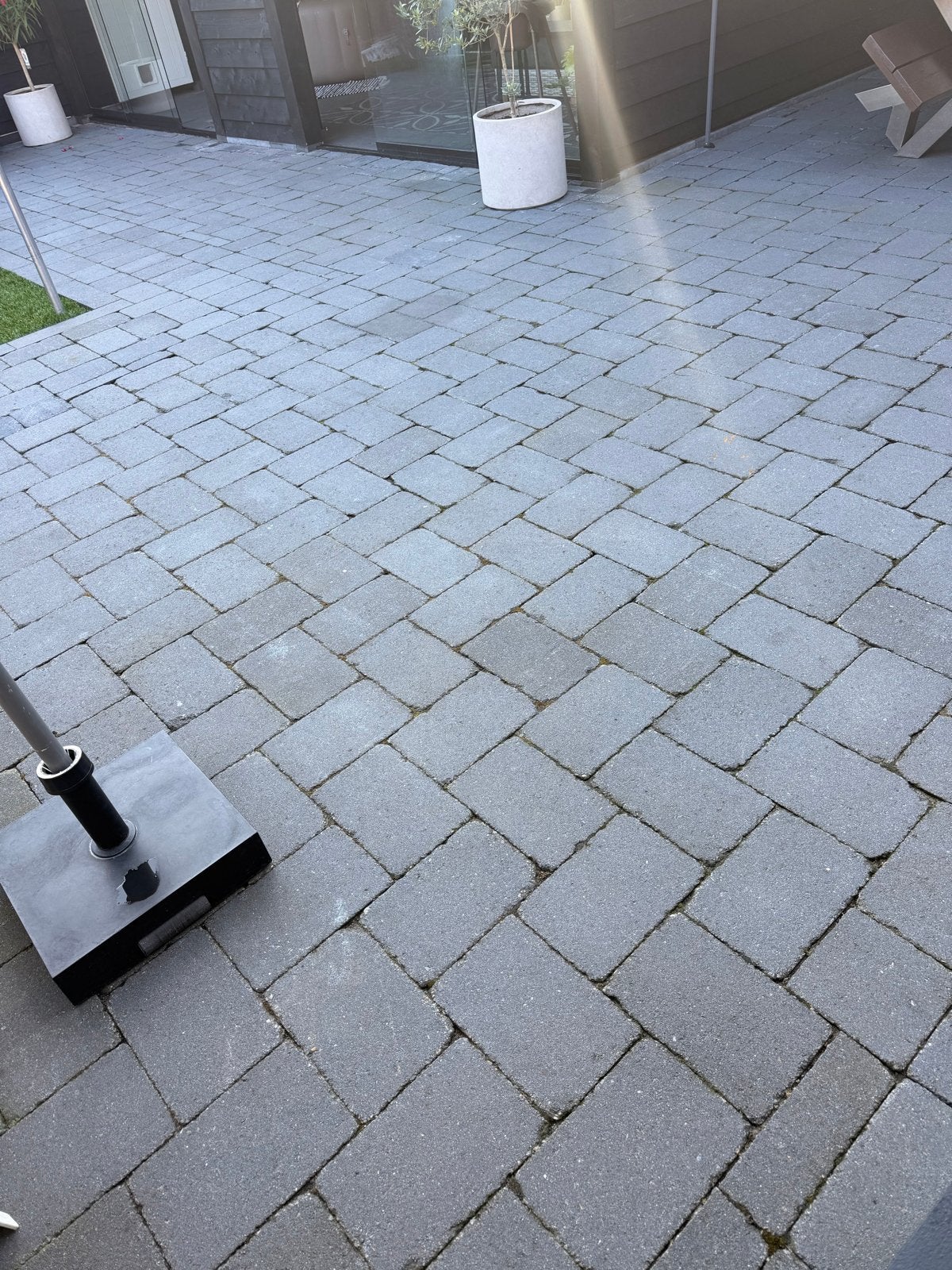 Beton klinker trommelsteen - 96m² dubbelzijdig bruikbaar, Tuin en Terras, Ophalen, Gebruikt, Klinkers, 10 m² of meer