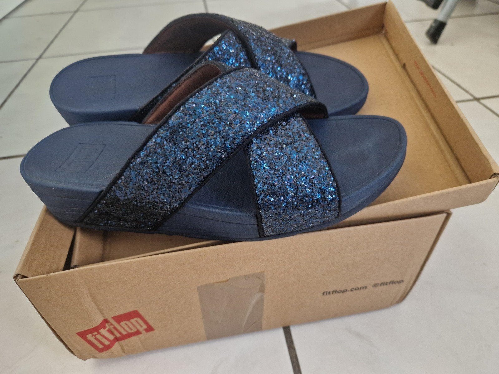 FitFlop Slippers met Glitter - Maat 40, Slippers, Blauw, FitFlop, Ophalen of Verzenden