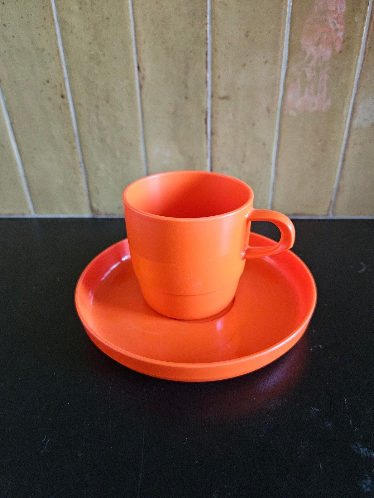 Oranje kop en schotel Mepal, Ophalen of Verzenden