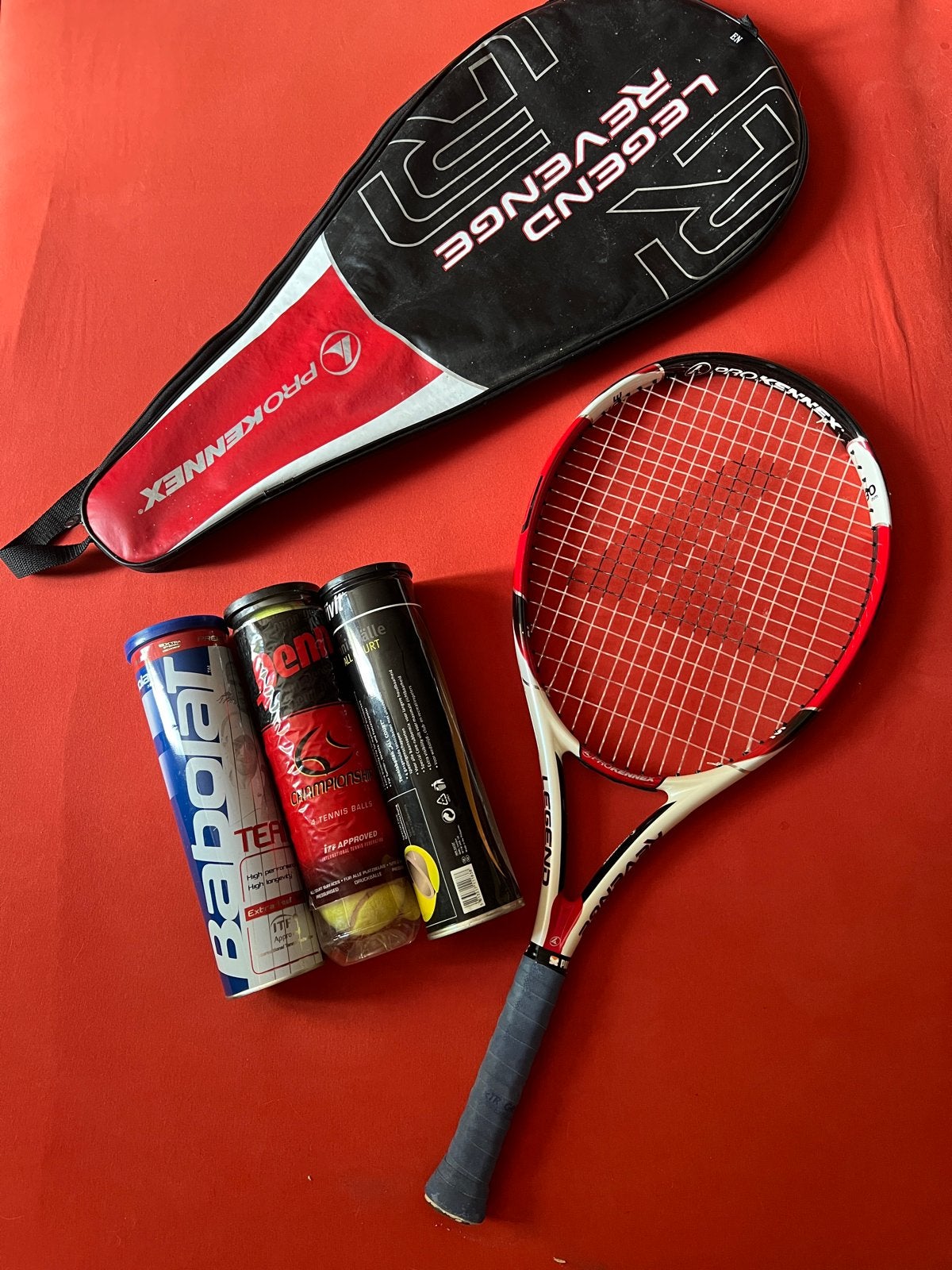Tennisracket ProKennex Legend Revenge met 3 sets ballen, Ophalen, Gebruikt, Racket, Overige merken