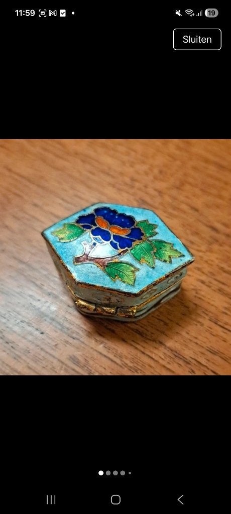 Chinese pillbox cloisonne and enamel, Verzenden