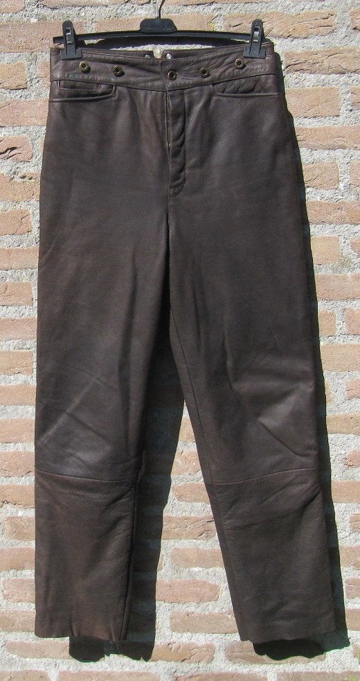 stockerpoint heren leren broek maat 32 spijkerbroek maat, Ophalen, Bruin, Gedragen, Stockerpoint