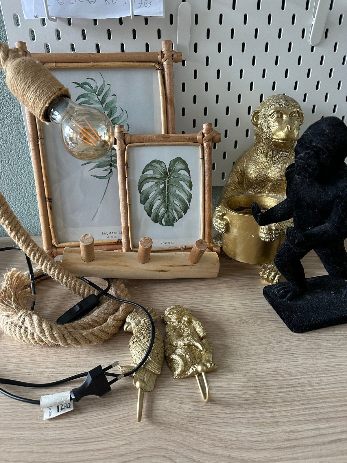 Jungle Decoratie Set: Lamp, Lijstjes, Haken & Meer, Ophalen of Verzenden, Zo goed als nieuw, Meerkleurig, Hout