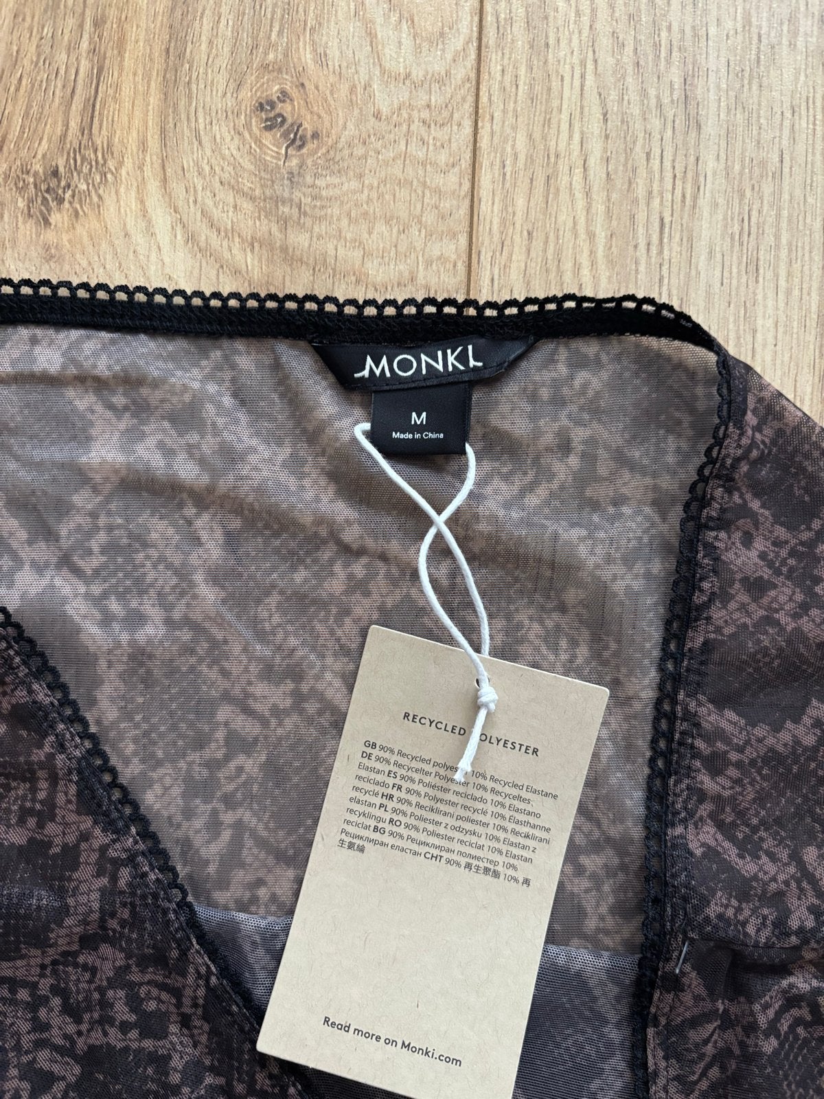 Monki slangenprint rok - Maat M, Kleding | Dames, Bruin, Nieuw, Knielengte, Ophalen