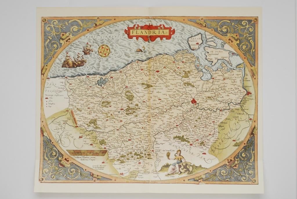 Oude landkaart Vlaanderen Flandria 1579 Abraham Ortelius, Verzenden, Voor 1800, Nederland, Landkaart