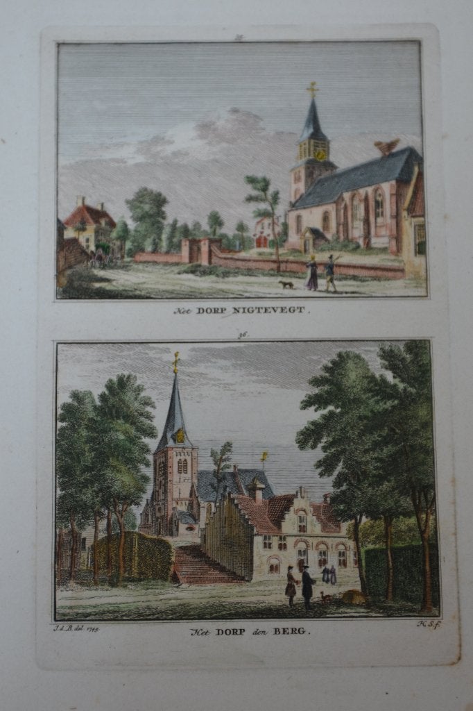 NEDERHORST DEN BERG NIGTEVECHT Gekleurde Gravure Spilman GD1, Met tekst, Verzenden, Stadsgezicht, Gravure