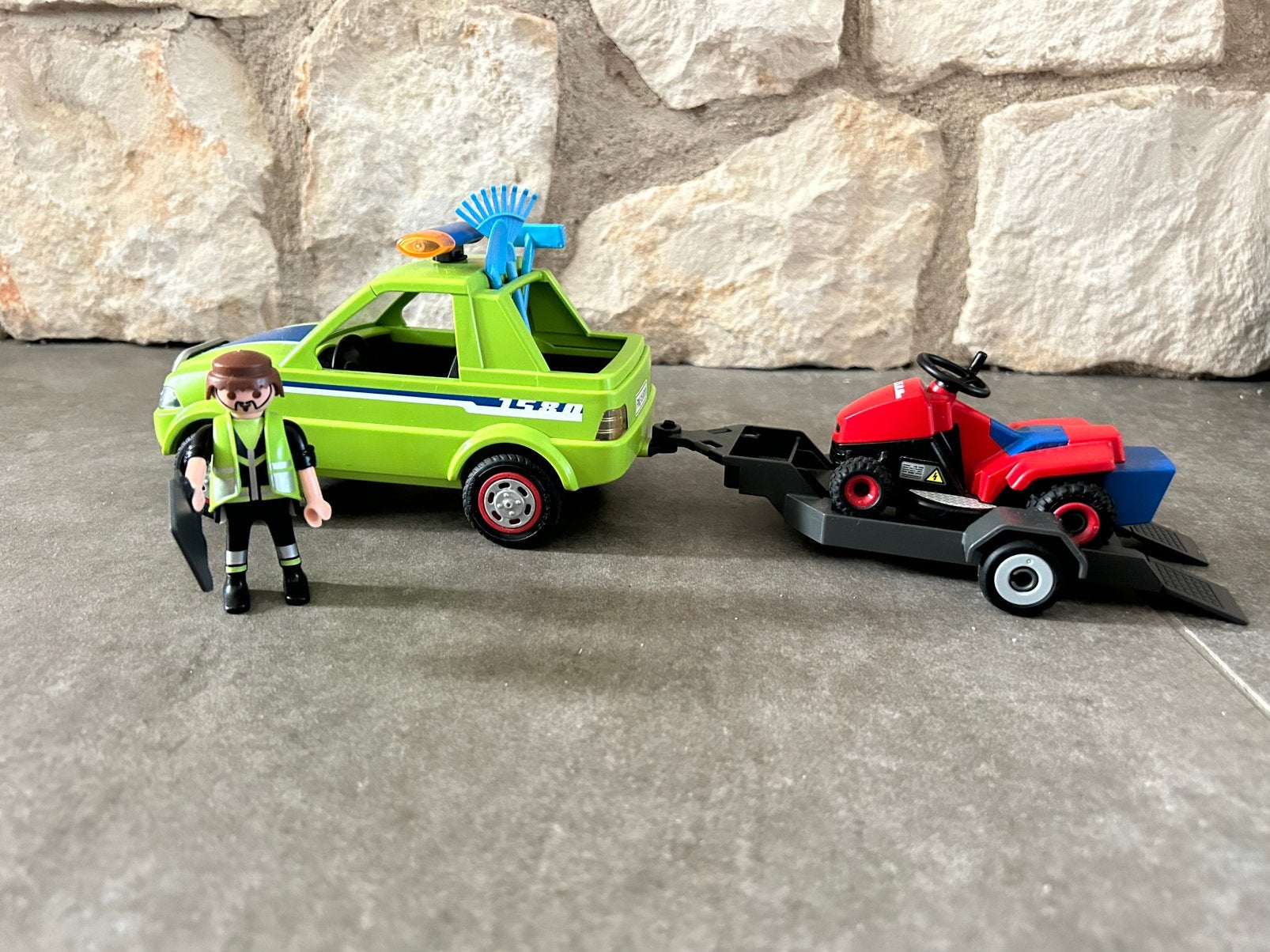 Playmobil 6111  - voertuig  met groenbeheer met grasmaaier-, Ophalen of Verzenden, Zo goed als nieuw