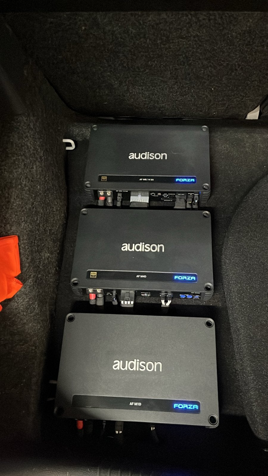 Audison AFM8.14bit + AFM4D + AFM1D versterkers + DRC AC, Auto diversen, Ophalen of Verzenden, Zo goed als nieuw