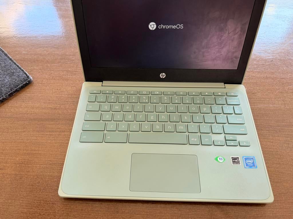 HP Chromebook mintgroen, Computers en Software, Chromebooks, Zo goed als nieuw, 14 inch, 4 GB of minder, 64 GB, Touchscreen, Ophalen