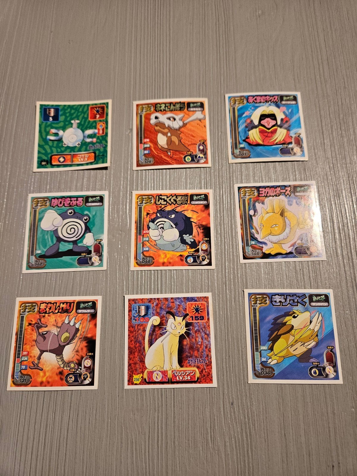 9x Amanda Japanese Sticker Oldskool Original Nintendo Pokémo, Verzenden, Zo goed als nieuw, Meerdere kaarten