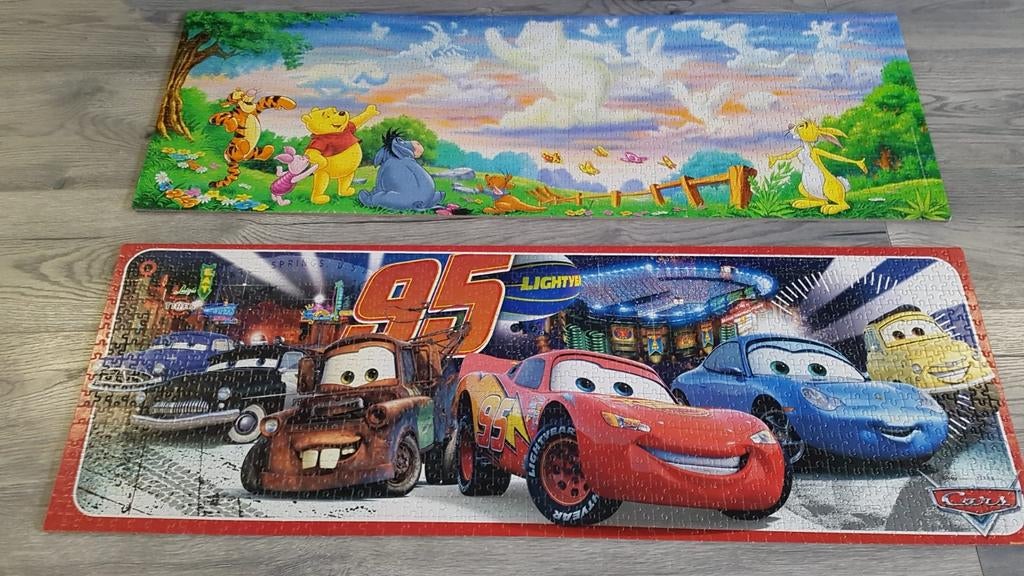 Cars & Winnie the Pooh puzzel, 1000 stukjes, op mdf plaat., Ophalen, Wanddecoratie