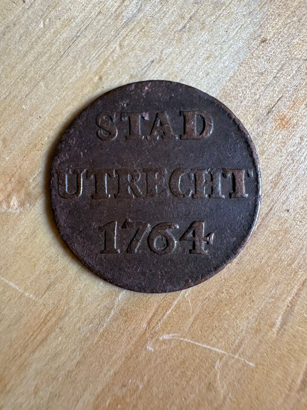 Stad Utrecht duit   1764, Postzegels en Munten, Munten | Nederland, Ophalen of Verzenden, Vóór koninkrijk, Overige waardes