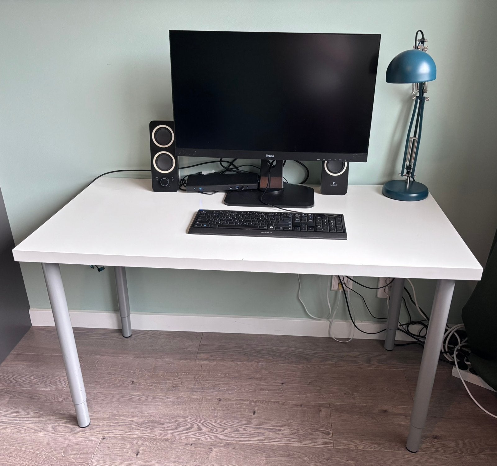 IKEA Lagkapten wit bureaublad 120x60 met verstelbare poten, Huis en Inrichting, Bureaus, Ophalen, Overige typen, Spaanplaat of MDF