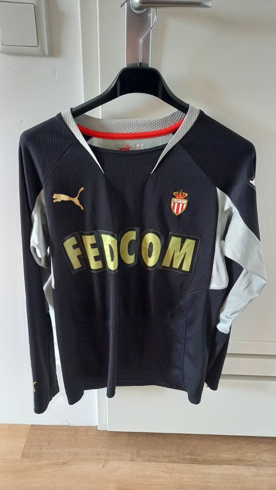 Puma AS Monaco FC Voetbalshirt Lange Mouwen - Maat XS, Puma, Zwart, Ophalen of Verzenden, Zo goed als nieuw