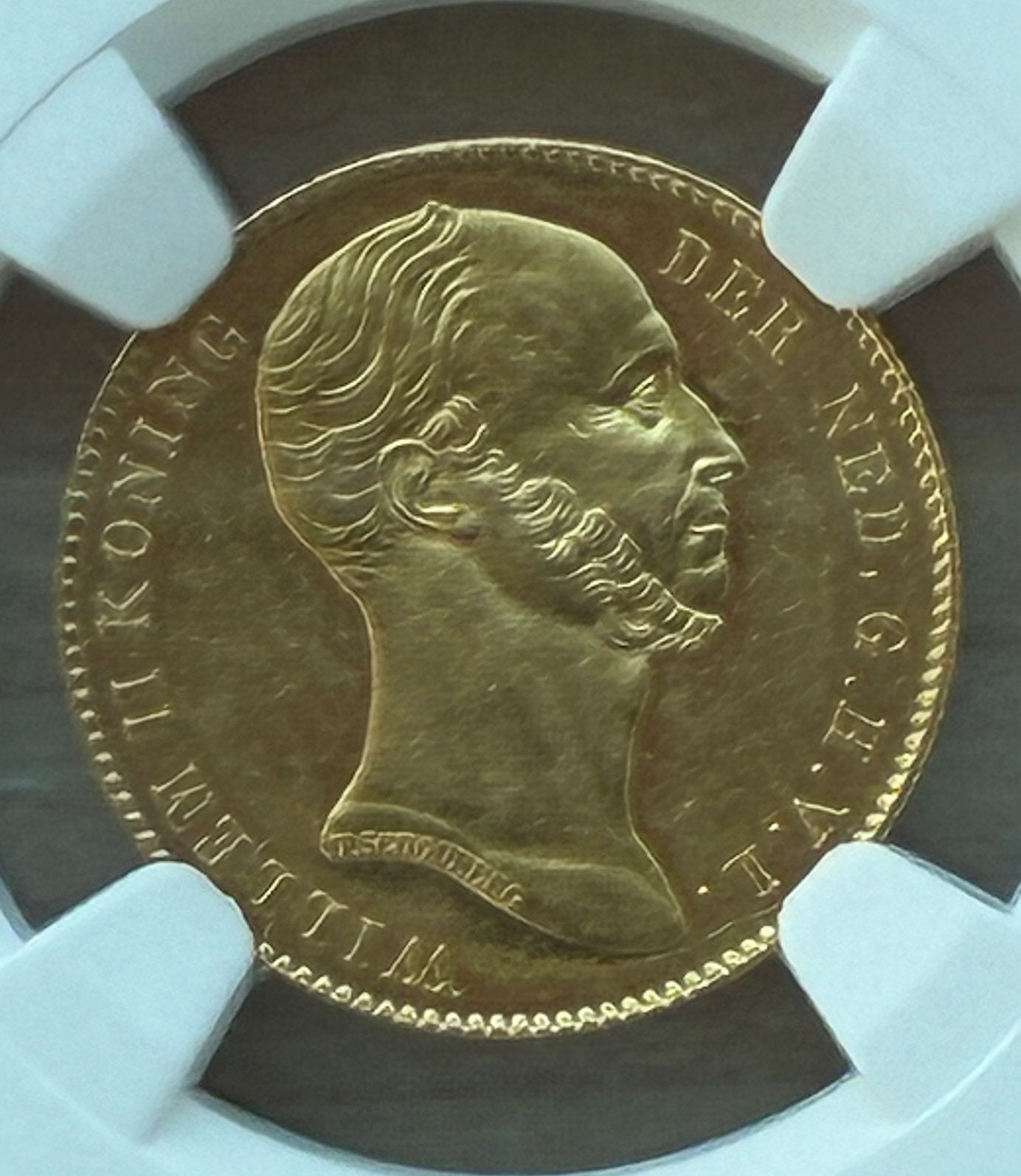 Koninkrijk Willem I, 5 gulden goud 1843 FDC (oplage 1.595), Ophalen of Verzenden, Goud