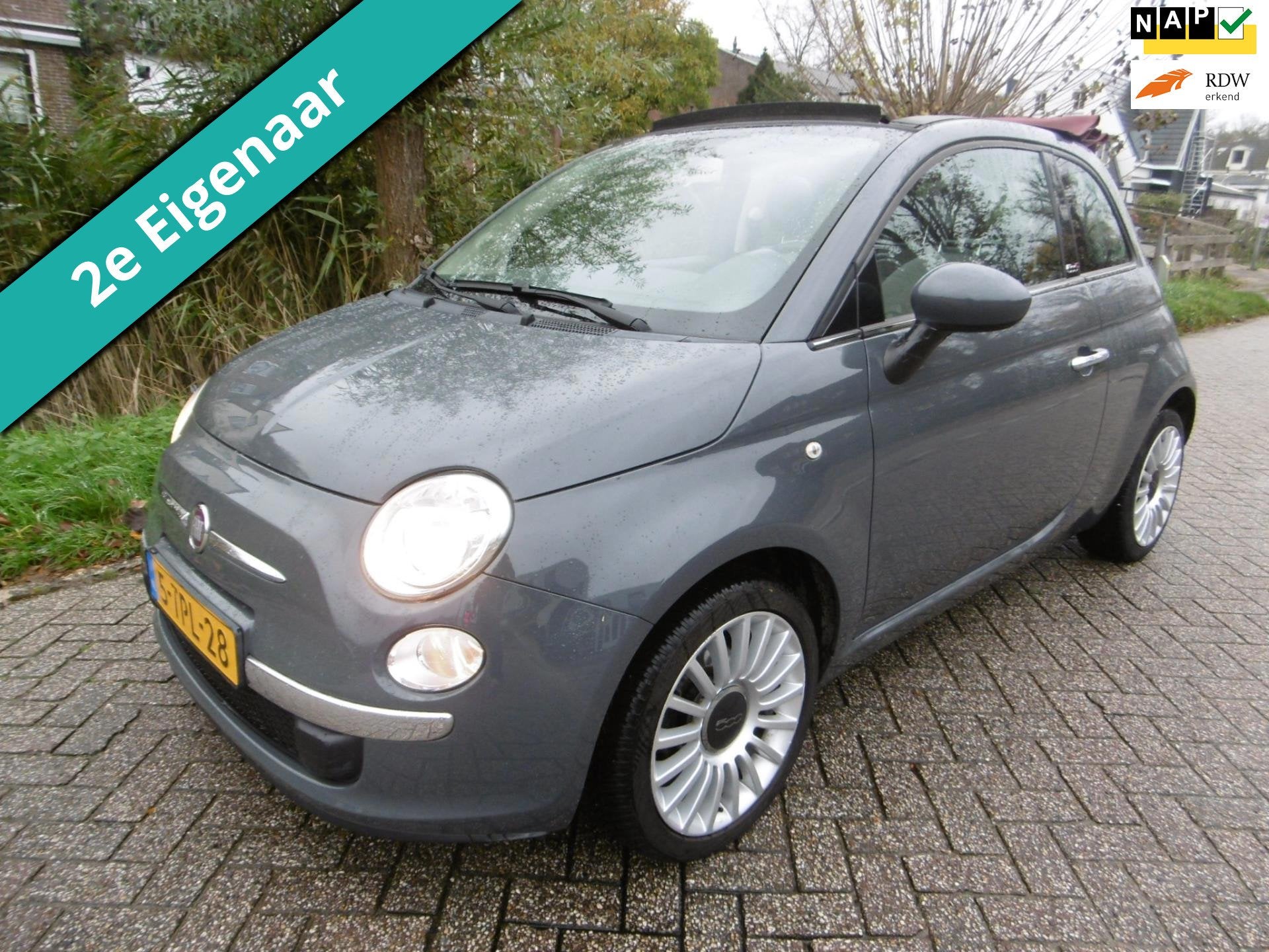 Fiat 500 C Cabrio 0.9 TwinAir Turbo S Lounge PDC 99.000km 2e, Gebruikt, Cabriolet, Origineel Nederlands, Bedrijf