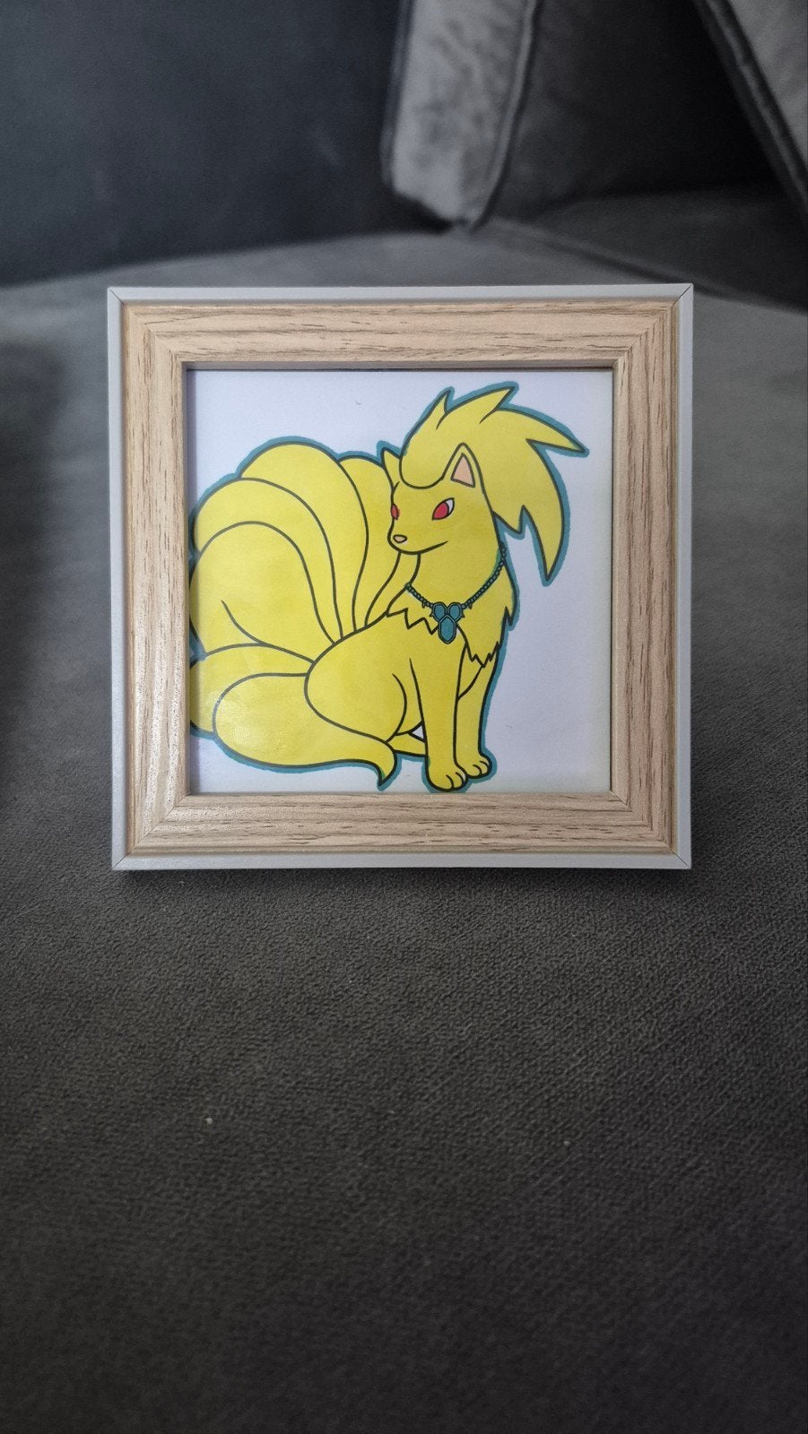 Ninetales tekening in fotolijst, Ophalen of Verzenden, Nieuw, Overige typen