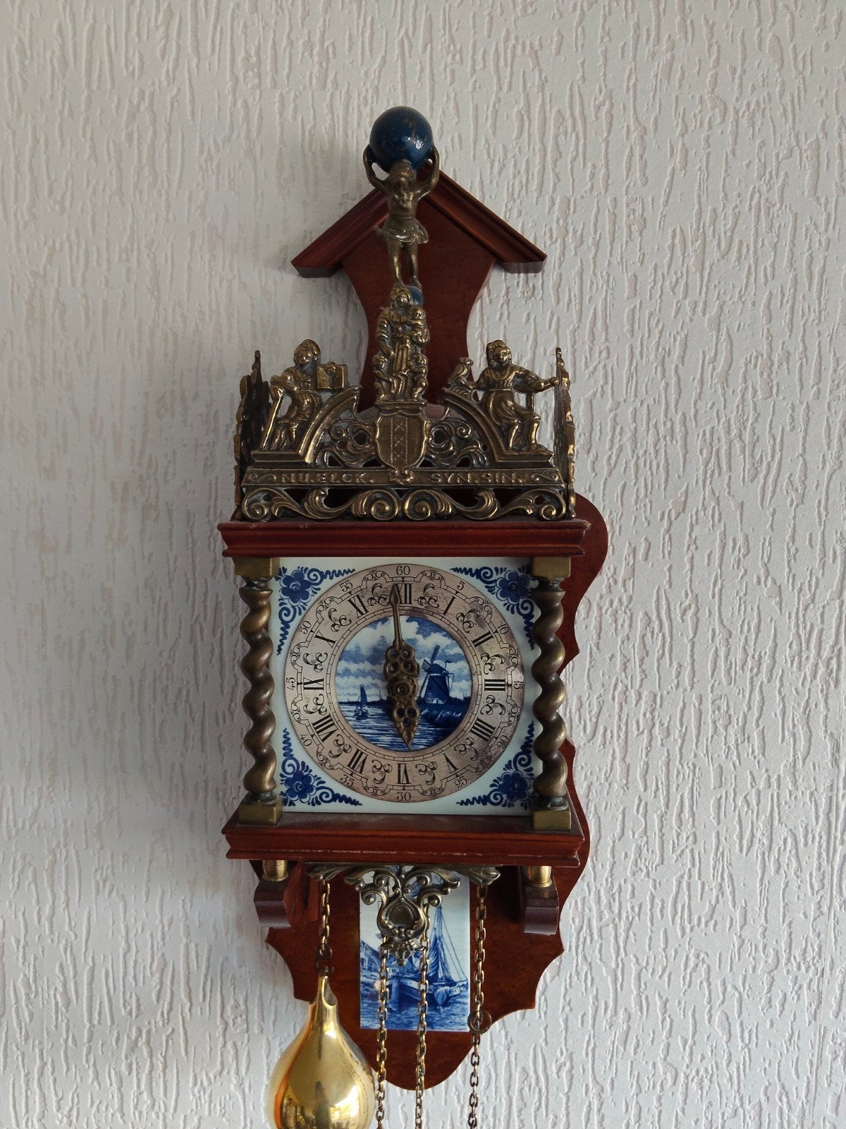 Antieke Zaandamse kllok met Delfts Blauw, Antiek en Kunst, Ophalen