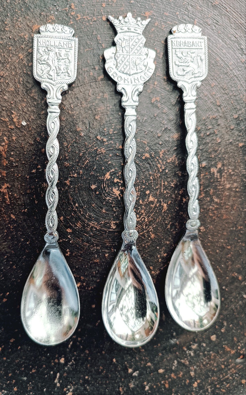 1 Set van 3 vintage provincie souvenirlepeltjes, Antiek en Kunst, Ophalen of Verzenden