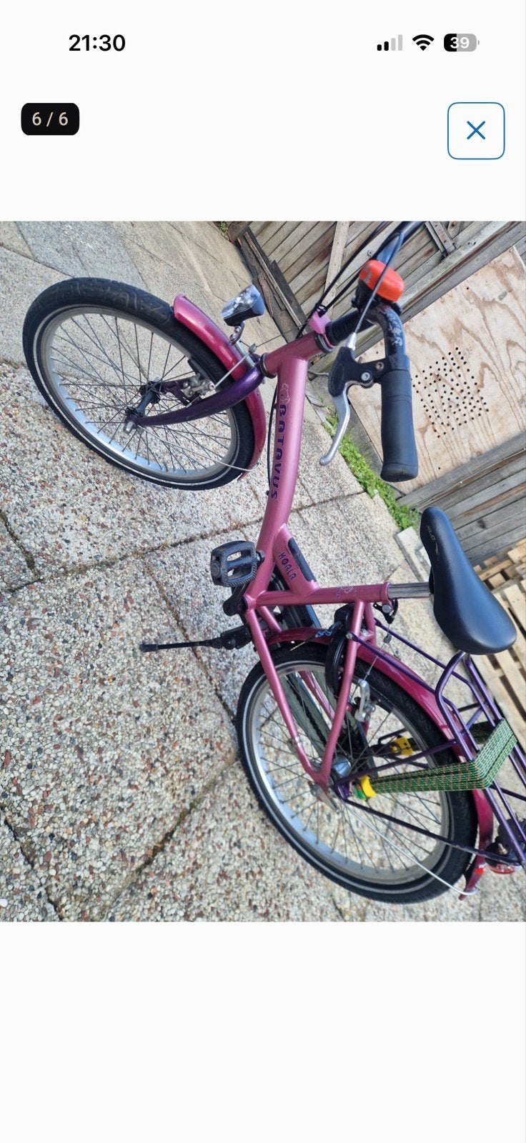 Batavus Koala 20 inch meisjesfiets, roze/paars, Fietsen en Brommers, Terugtraprem, Gebruikt, Ophalen of Verzenden, Handrem