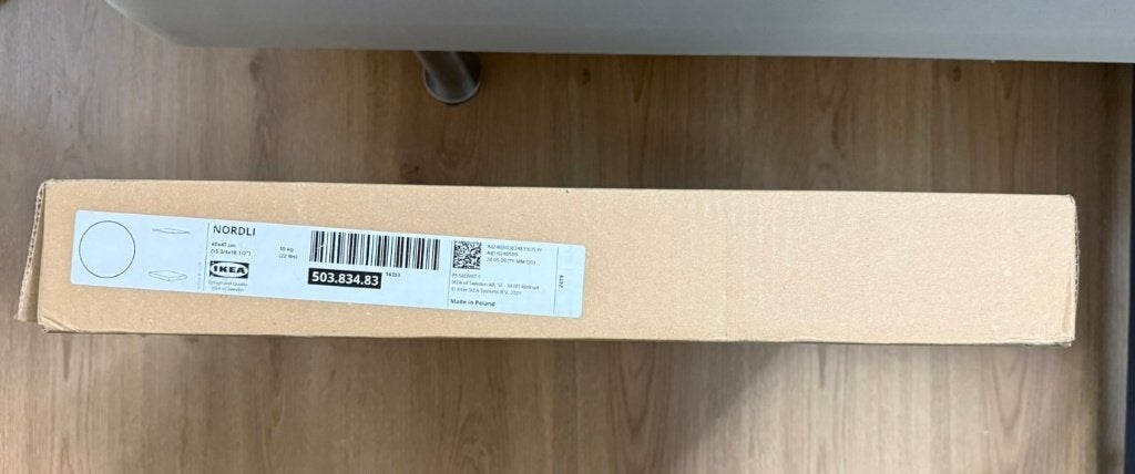 Nordli wit bovenblad en plint 40x47 nieuw in doos, Ophalen, Minder dan 50 cm, Wit, Nieuw