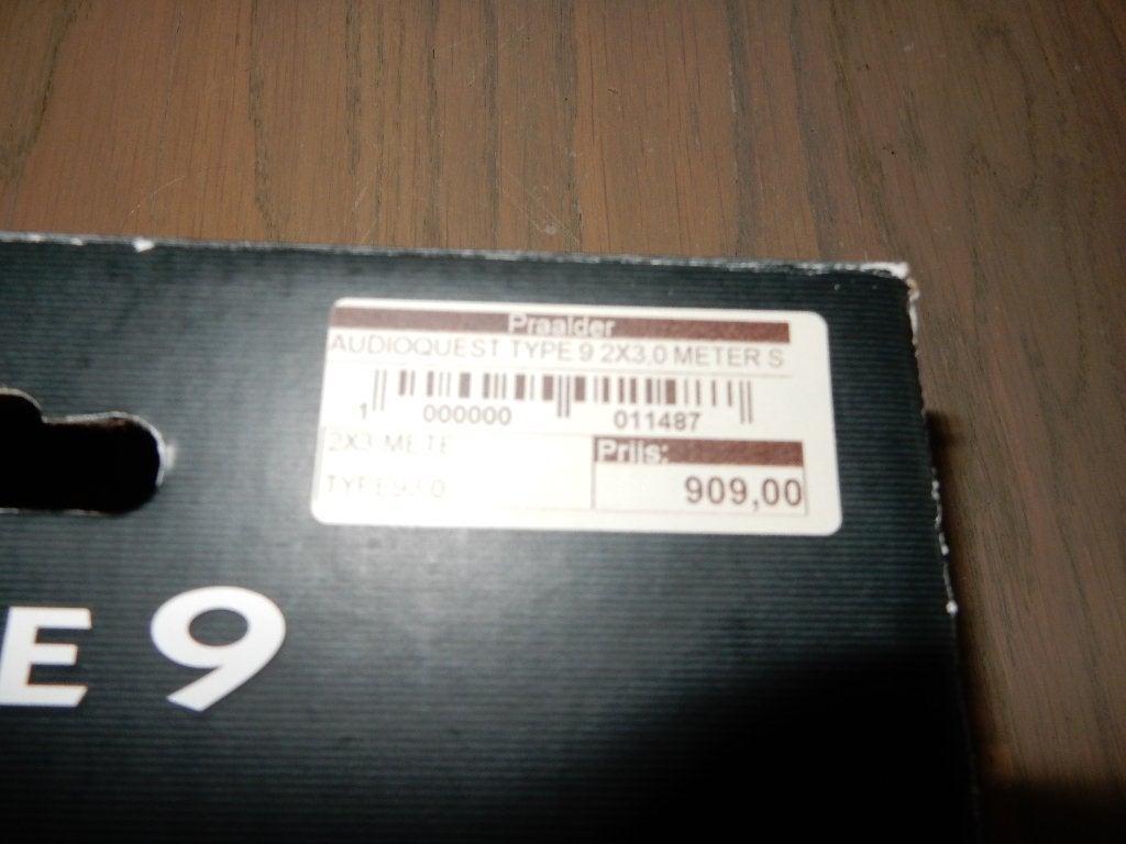Audioquest Type 9 Luidsprekerkabel 3 Meter set, Ophalen of Verzenden, Zo goed als nieuw, 2 tot 5 meter, Luidsprekerkabel