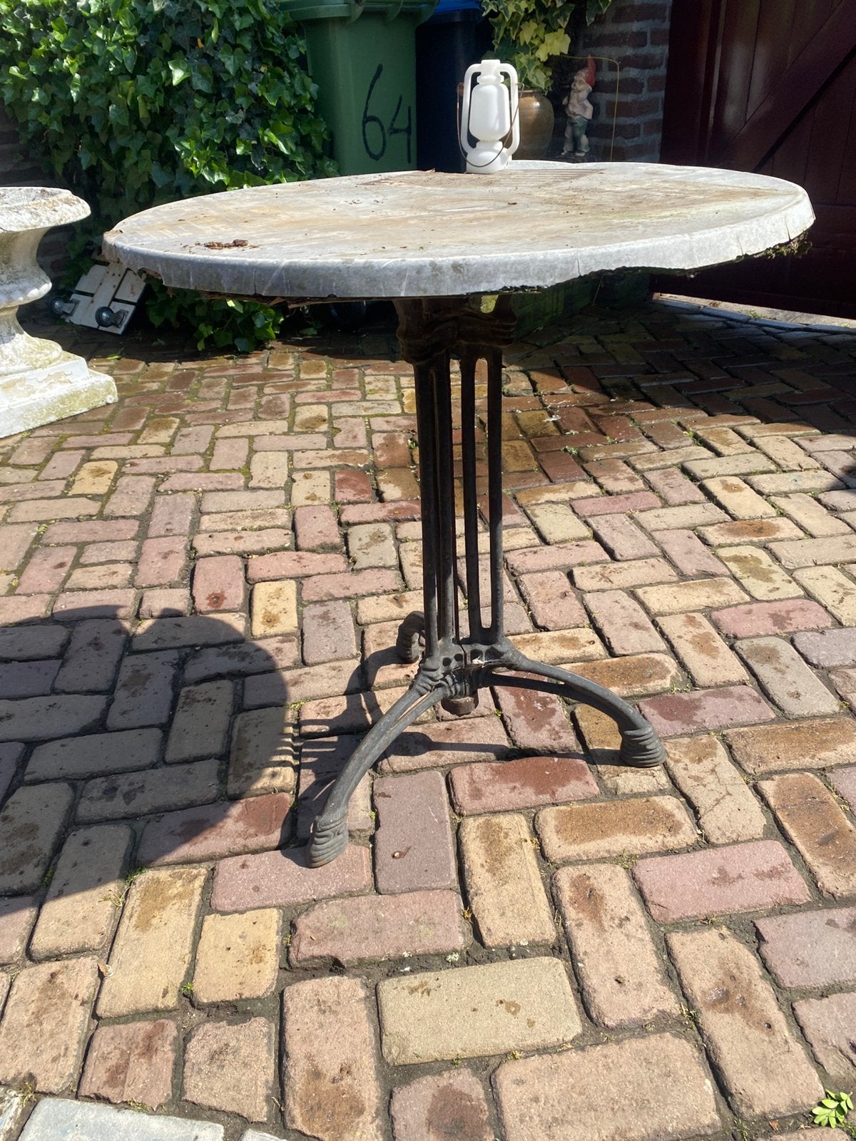 Gietijzeren bistrotafel / voet, Ophalen, Zo goed als nieuw, Rond, Metaal