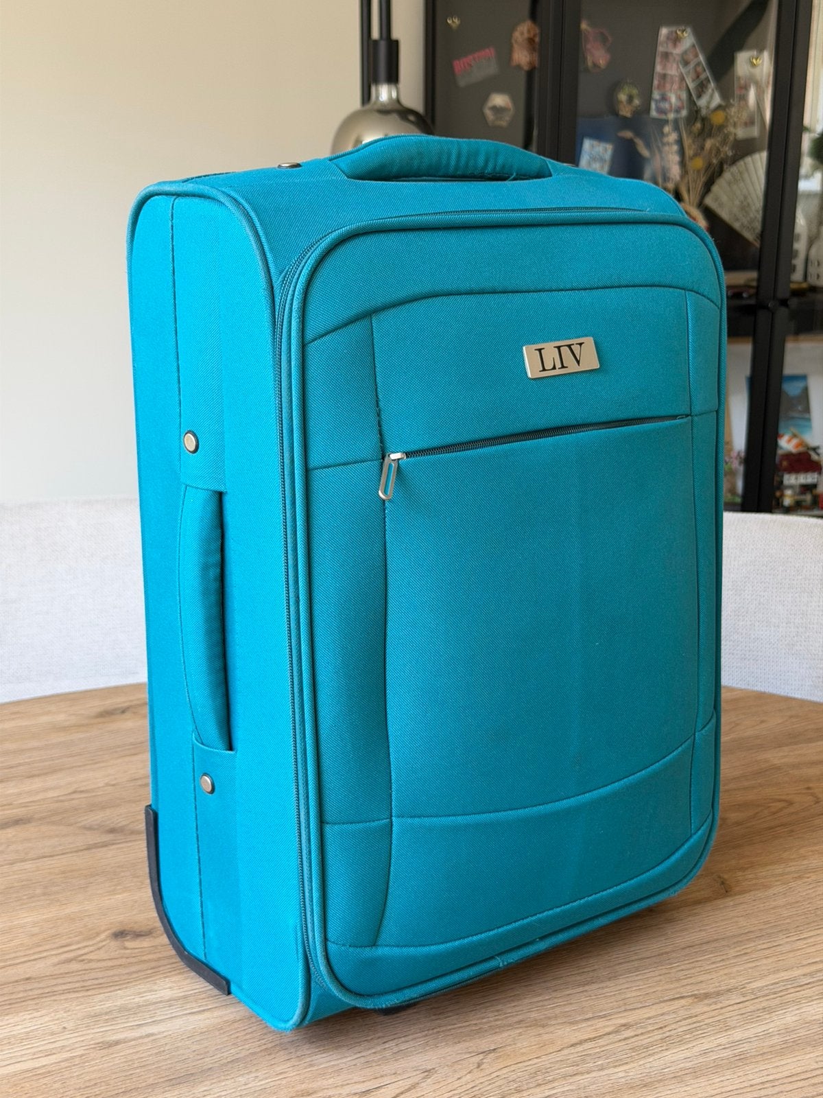 LIV handbagage koffer petrol / turquoise 52 cm, Sieraden, Tassen en Uiterlijk, Koffers, Overige materialen, Wieltjes, Gebruikt