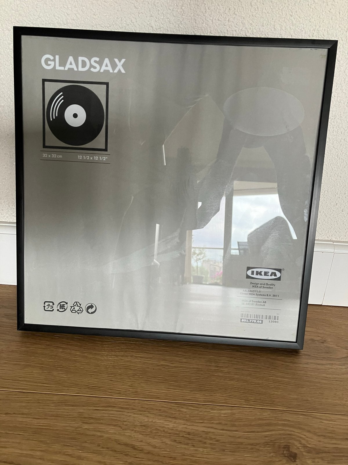 12 stuks IKEA GLADSAX LP/Fotowissellijsten Zwart 32x32 cm, Ophalen, Kunststof, Gebruikt, 32 cm