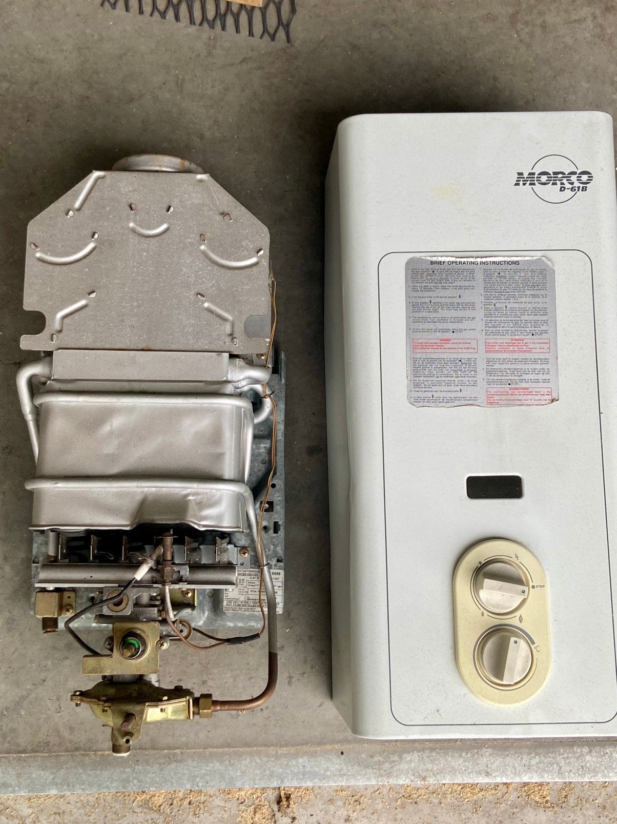 Morco D61B geiser propaan/butaan, Doe-het-zelf en Verbouw, Geisers en Boilers, Minder dan 20 liter, Ophalen of Verzenden, Gebruikt