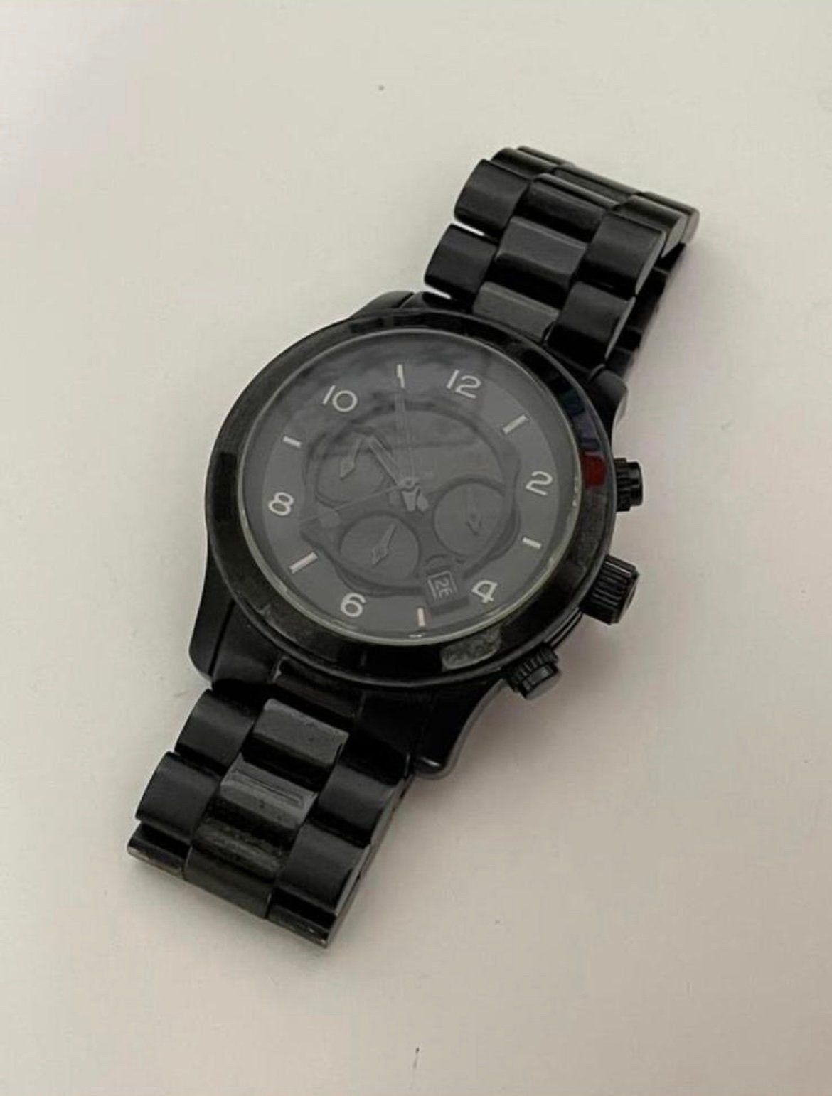 Micheal Kors heren horloge met nieuwe batterij, Ophalen, Zo goed als nieuw, Staal, Overige merken