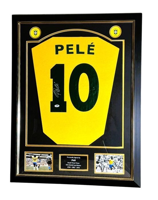 Pelé Singed Brazil Jersey Premium Frame, Verzamelen, Sportartikelen en Voetbal, Buitenlandse clubs, Shirt, Ophalen of Verzenden