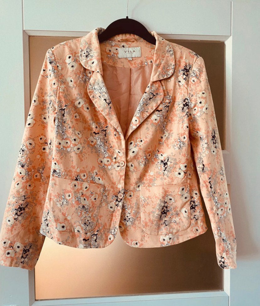 Vila Flak Blazer | Bloemenprint | XL(42), Ophalen of Verzenden, Zo goed als nieuw, Maat 42/44 (L), Meerkleurig