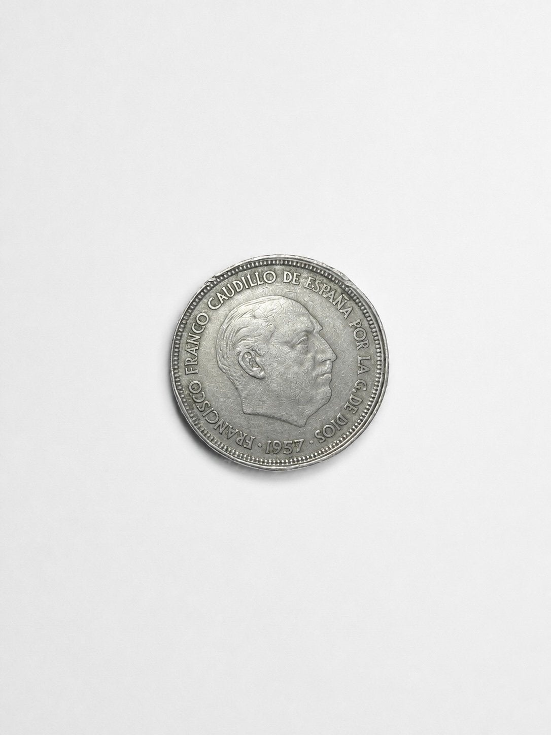Spaanse 25 Pesetas 1957 Francisco Franco munt, Verzenden, Spanje, Losse munt, 2 euro