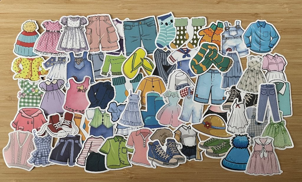 Kleding plaatjes van kledingstukken stickers, Verzenden, Nieuw, Meerdere stickers