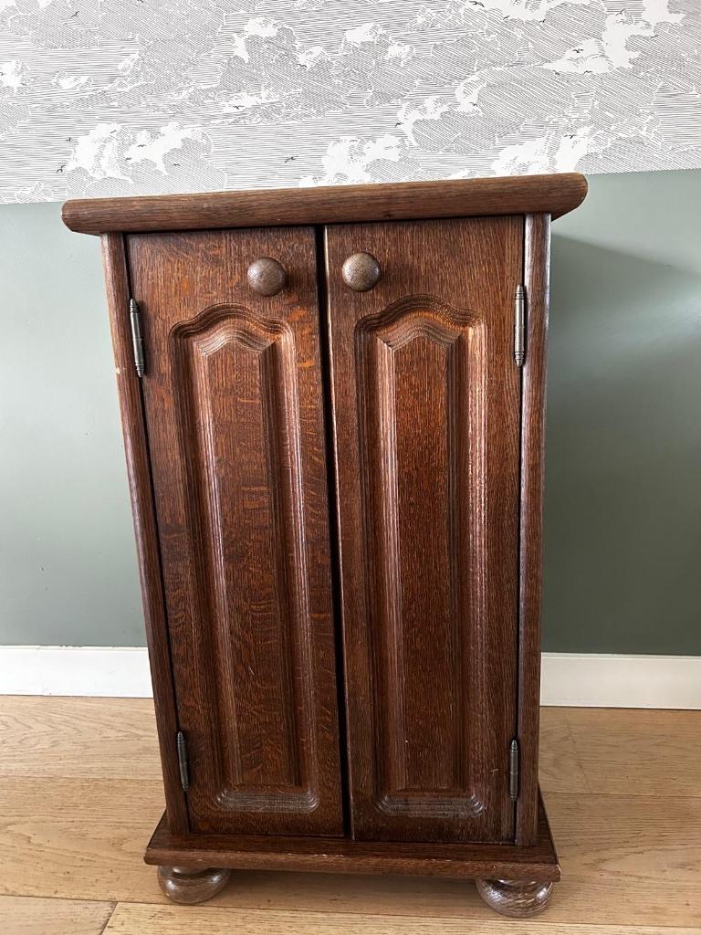 Vintage kastje hout met schuifplanken, Ophalen