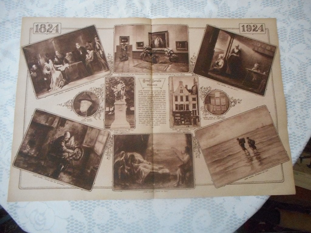 Jozef Israëls. Kunstschilder. 1824 - 1924., Ophalen of Verzenden, 1920 tot 1940, Nederland, Knipsel(s)
