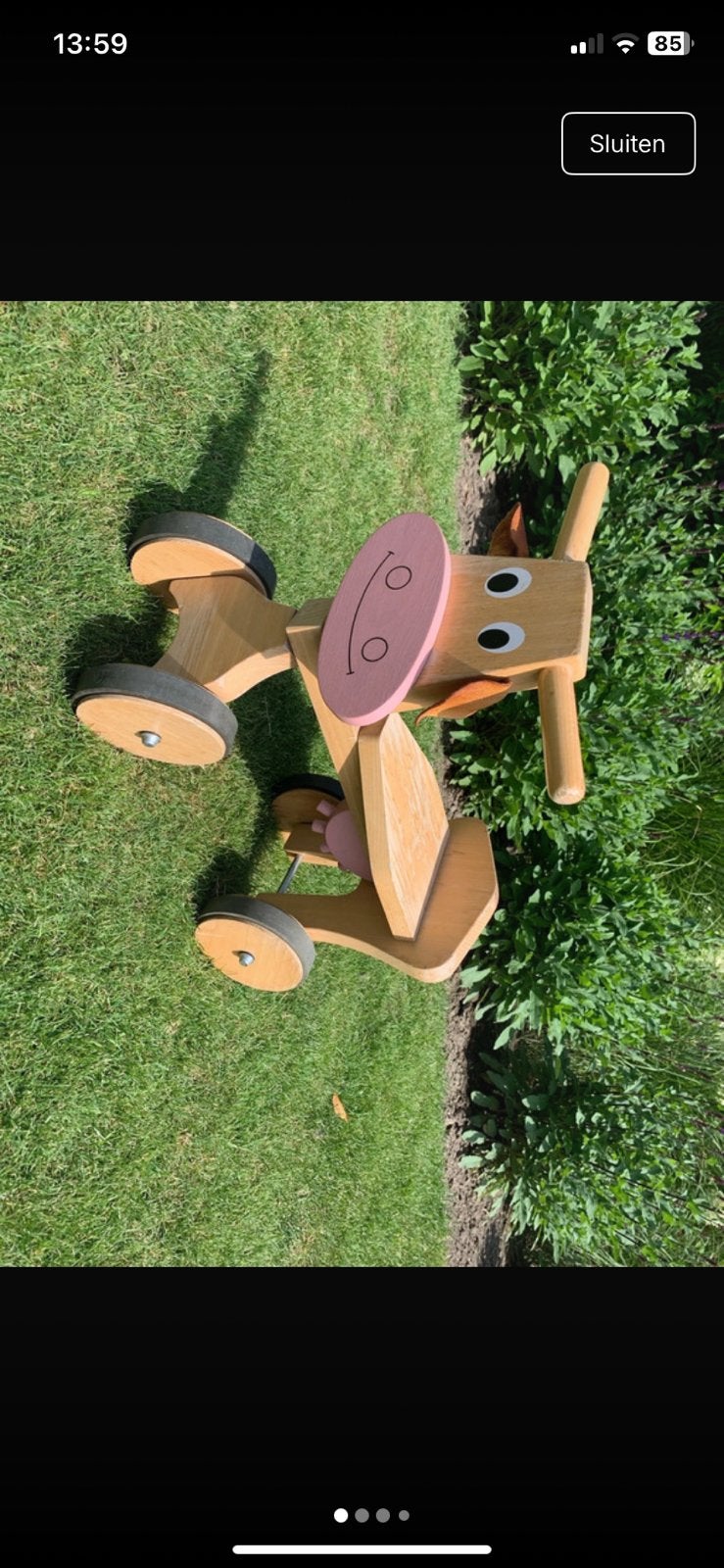 Houten loopfietsen van Scratch., Ophalen, Gebruikt