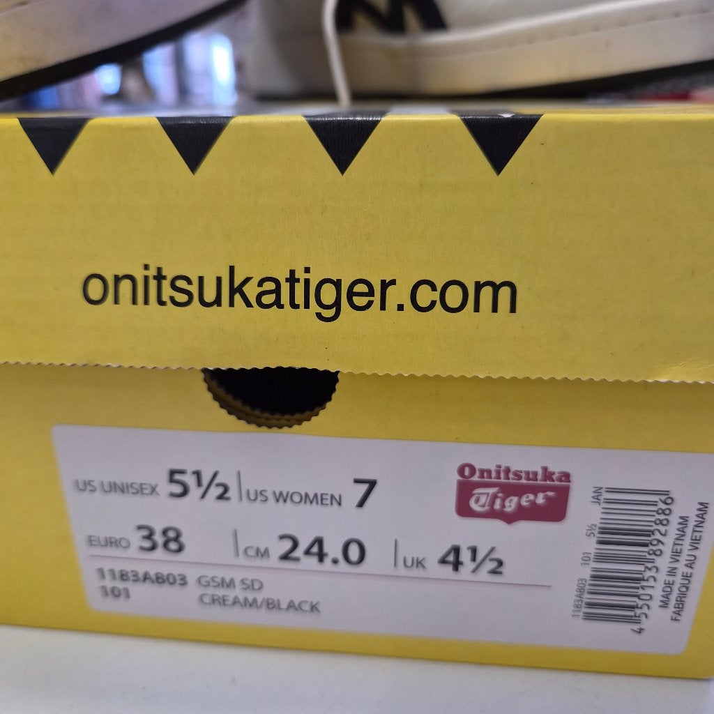 Onitsuka Tiger GSM SD Sneakers Maat 38 wit zwart leer 51579, Onitsuka Tiger, 7-1-1, Minatojima-Nakamachi, Chuo-ku, Kobe, Japan